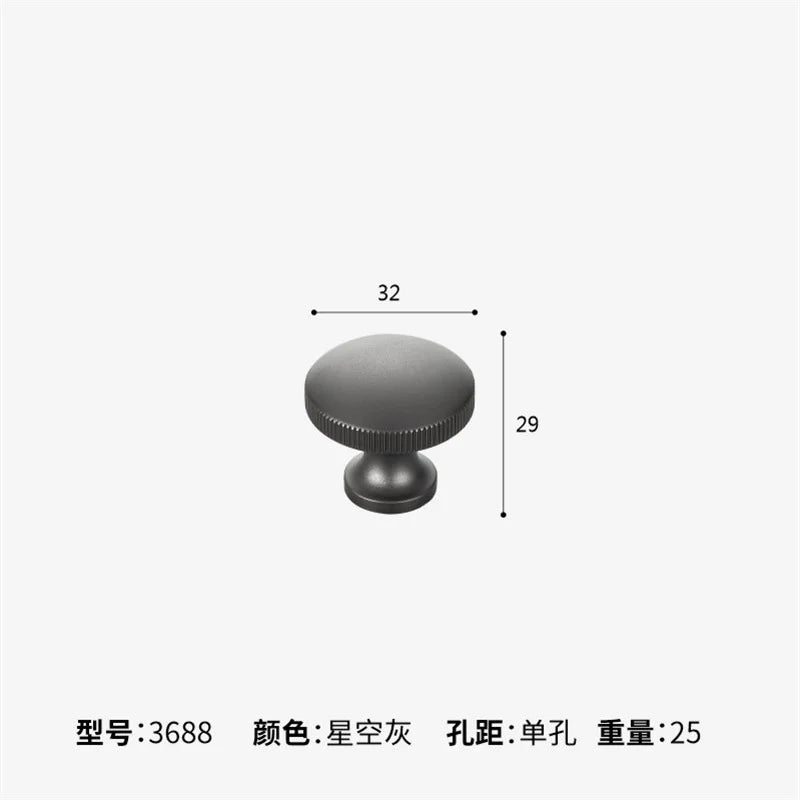 Corrosion-Resistant Matte Black Aluminum Cabinet Handle (Multiple Hole Spacings)