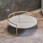 Corrosion-Resistant Metal Two-Tier Vanity Organizer (Removable Marble-Style Ceramic Trays)