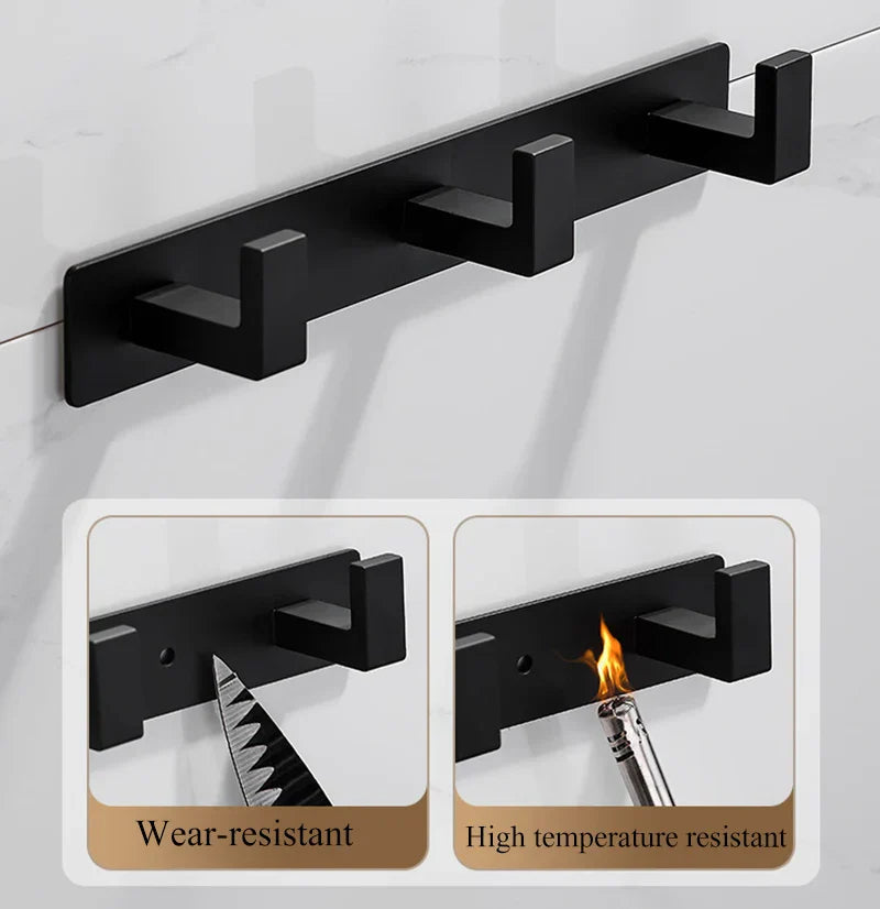 Corrosion-Resistant Stainless Steel Wall-Mounted Coat Rack (3–5 Hooks)