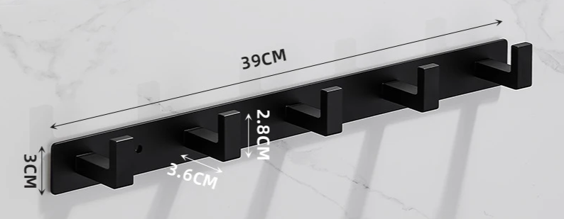 Corrosion-Resistant Stainless Steel Wall-Mounted Coat Rack (3–5 Hooks)