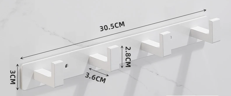 Corrosion-Resistant Stainless Steel Wall-Mounted Coat Rack (3–5 Hooks)