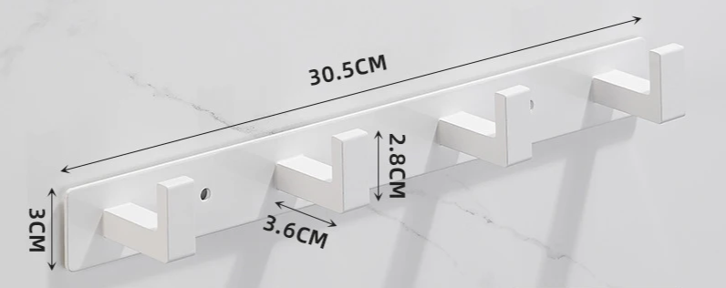 Corrosion-Resistant Stainless Steel Wall-Mounted Coat Rack (3–5 Hooks)