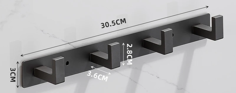 Corrosion-Resistant Stainless Steel Wall-Mounted Coat Rack (3–5 Hooks)