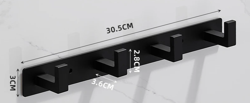 Corrosion-Resistant Stainless Steel Wall-Mounted Coat Rack (3–5 Hooks)