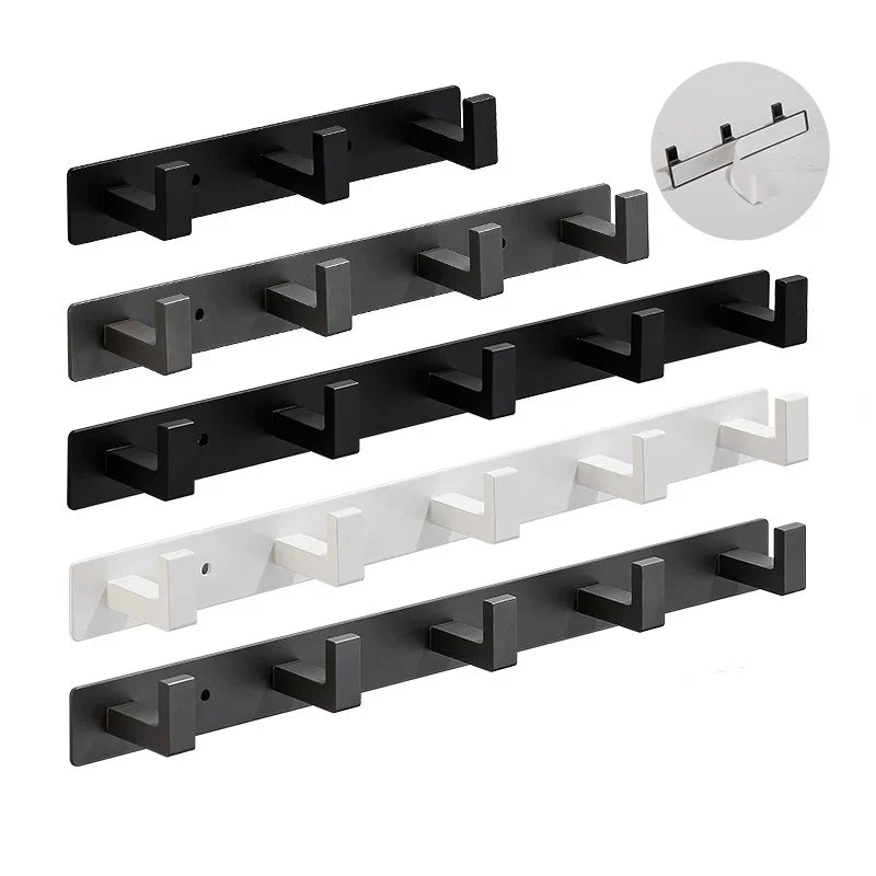 Corrosion-Resistant Stainless Steel Wall-Mounted Coat Rack (3–5 Hooks)