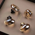 Crystal Glass & Champagne Gold Cabinet Knob (Screw Included)