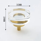 Crystal Glass & Champagne Gold Cabinet Knob (Screw Included)