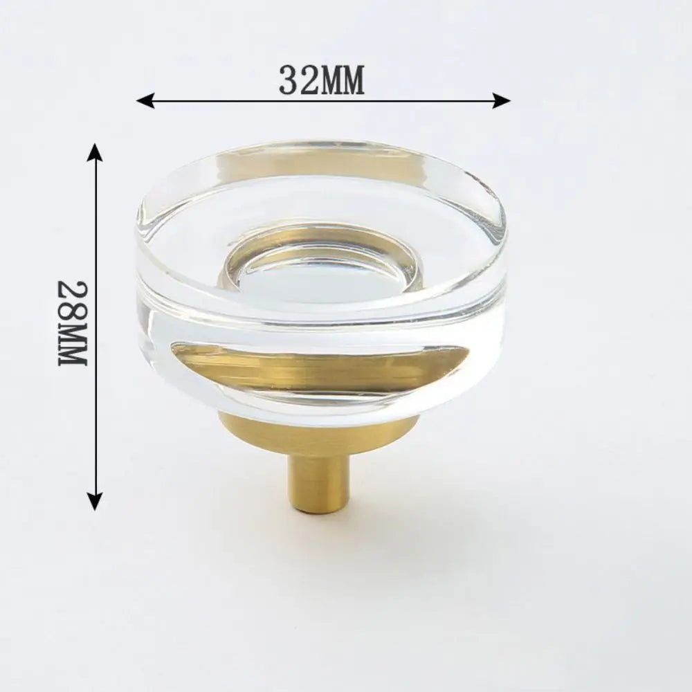 Crystal Glass & Champagne Gold Cabinet Knob (Screw Included)