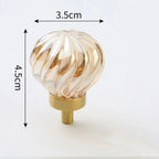 Crystal Glass & Champagne Gold Cabinet Knob (Screw Included)