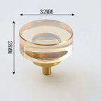 Crystal Glass & Champagne Gold Cabinet Knob (Screw Included)