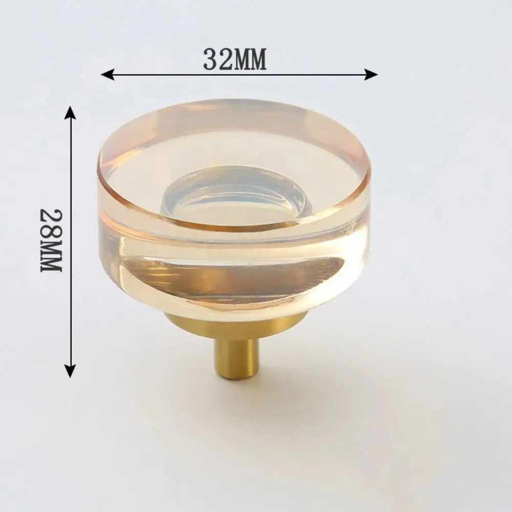 Crystal Glass & Champagne Gold Cabinet Knob (Screw Included)