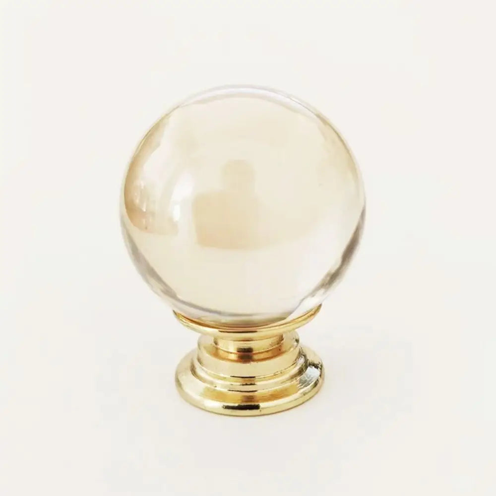Crystal Glass & Champagne Gold Cabinet Knob (Screw Included)