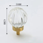 Crystal Glass & Champagne Gold Cabinet Knob (Screw Included)