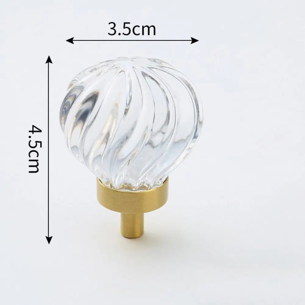 Crystal Glass & Champagne Gold Cabinet Knob (Screw Included)