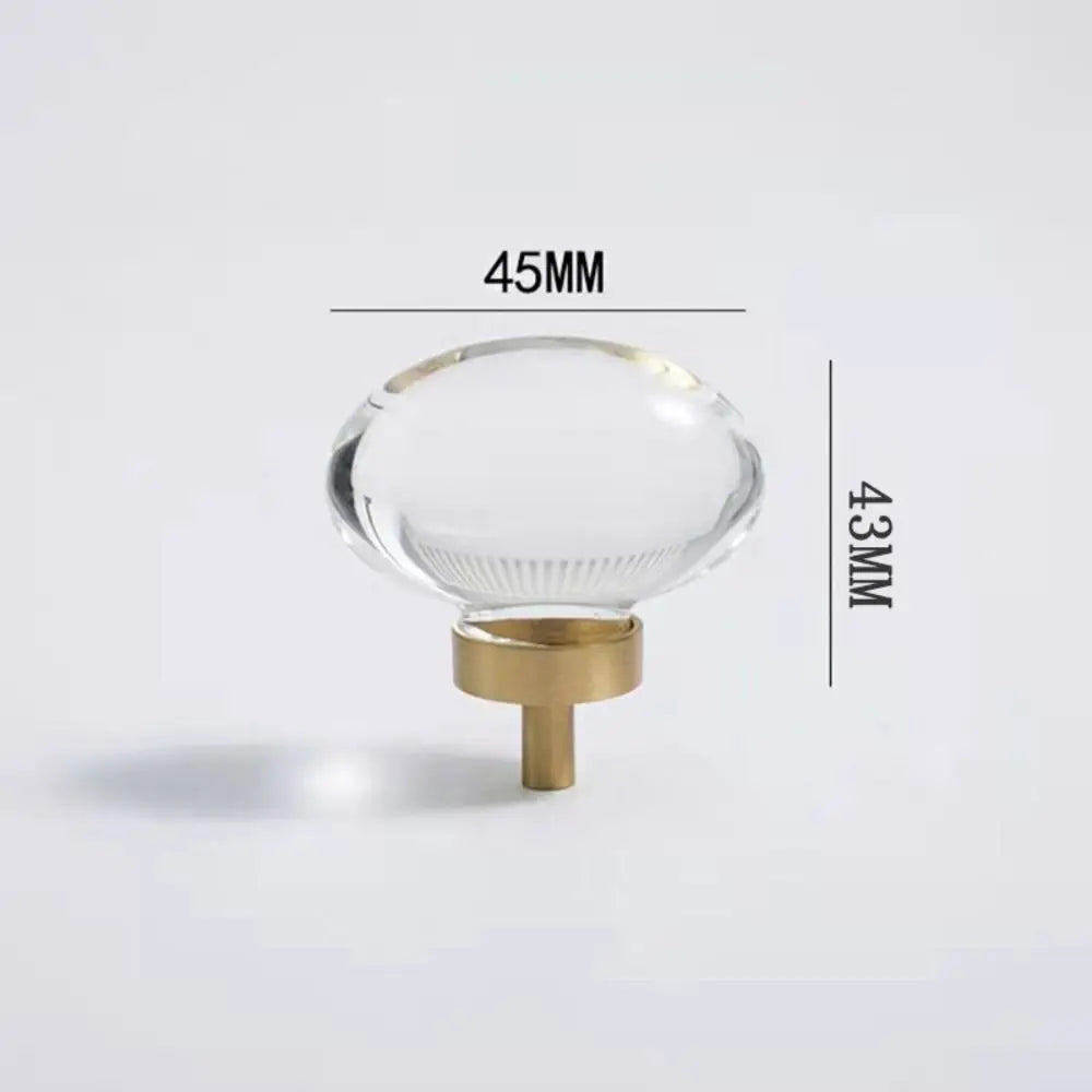 Crystal Glass & Champagne Gold Cabinet Knob (Screw Included)