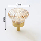 Crystal Glass & Champagne Gold Cabinet Knob (Screw Included)