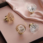 Crystal Glass & Champagne Gold Cabinet Knob (Screw Included)