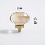 Crystal Glass & Champagne Gold Cabinet Knob (Screw Included)