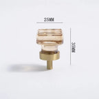 Crystal Glass & Champagne Gold Cabinet Knob (Screw Included)