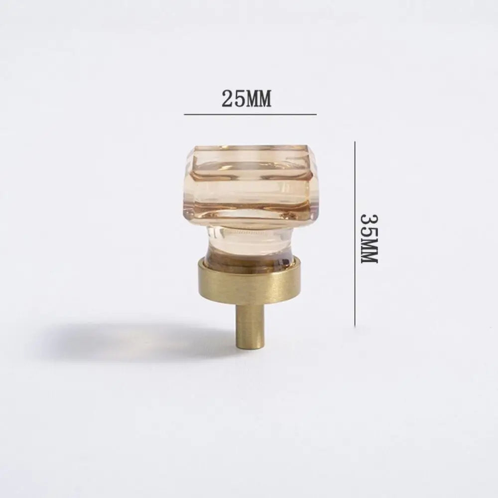 Crystal Glass & Champagne Gold Cabinet Knob (Screw Included)