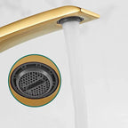 Curved Brass Single-Handle Bathroom Sink Faucet