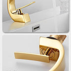 Curved Brass Single-Handle Bathroom Sink Faucet