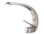 Curved Brass Single-Handle Bathroom Sink Faucet
