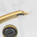 Curved Brass Single-Handle Bathroom Sink Faucet
