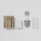 Dense Bristles & Ventilated Quick-Dry Holder Toilet Brush Set (Matte Black)