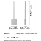 Dense Bristles & Ventilated Quick-Dry Holder Toilet Brush Set (Matte Black)