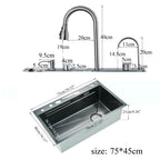 Digital Temperature Display 304 Stainless Kitchen Sink (Integrated Soap Dispenser)