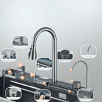 Digital Temperature Display 304 Stainless Kitchen Sink (Integrated Soap Dispenser)