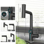 Digital Temperature Display Waterfall Bathroom Sink Faucet (Up/Down Adjustable)