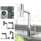 Digital Temperature Display Waterfall Bathroom Sink Faucet (Up/Down Adjustable)