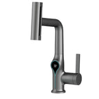 Digital Temperature Display Waterfall Bathroom Sink Faucet (Up/Down Adjustable)