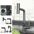 Digital Temperature Display Waterfall Bathroom Sink Faucet (Up/Down Adjustable)