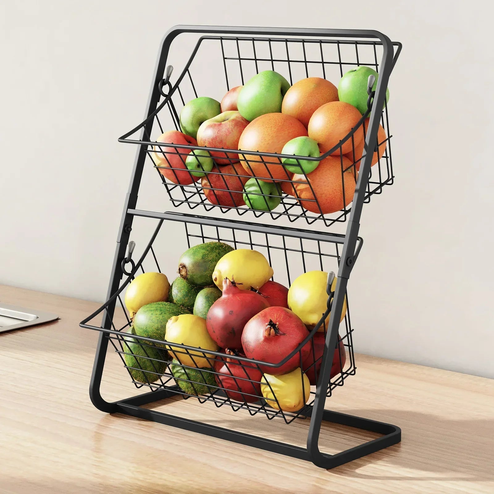 Double-Tier Rust-Resistant Carbon Steel Countertop Organizer