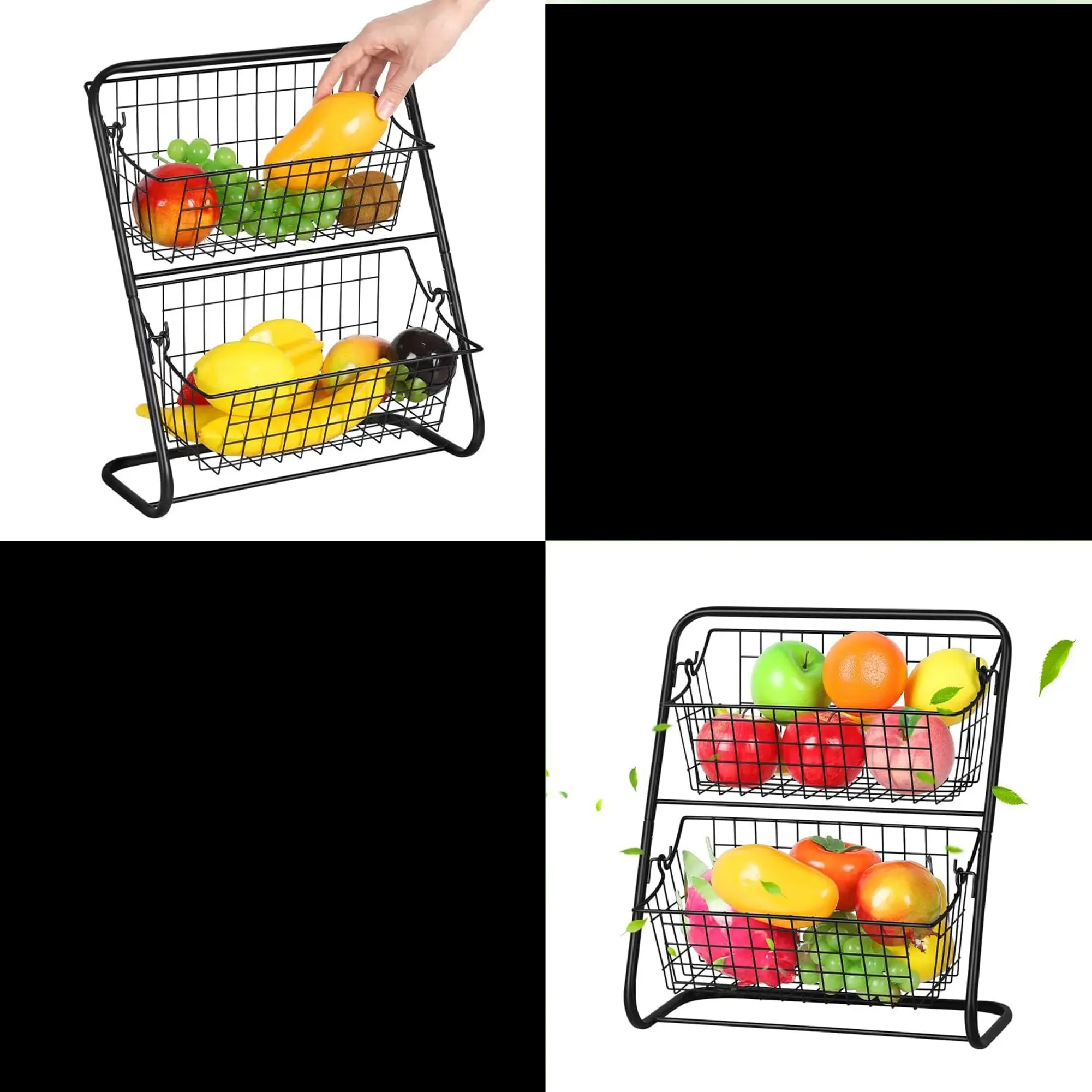 Double-Tier Rust-Resistant Carbon Steel Countertop Organizer