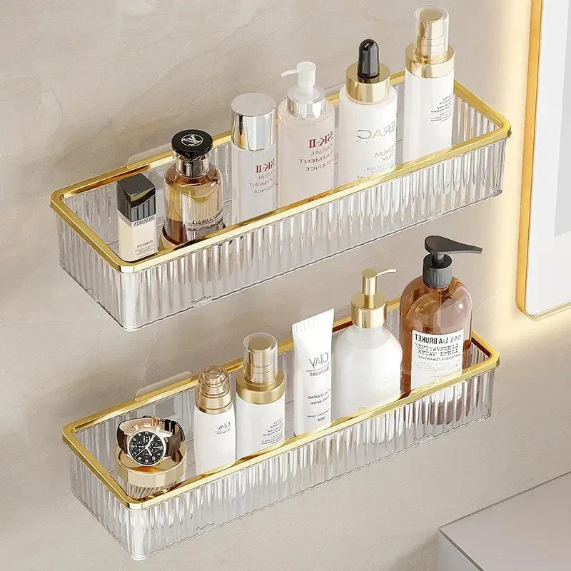 Drill-Free Clear Acrylic Corner Wall Shelf