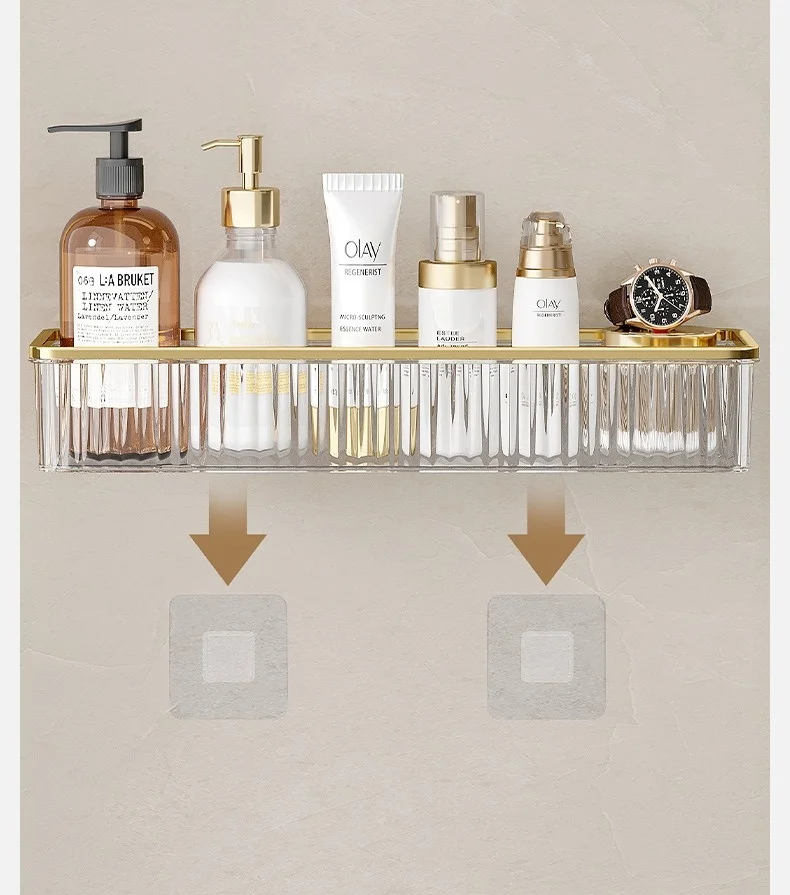 Drill-Free Clear Acrylic Corner Wall Shelf
