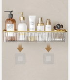 Drill-Free Clear Acrylic Corner Wall Shelf