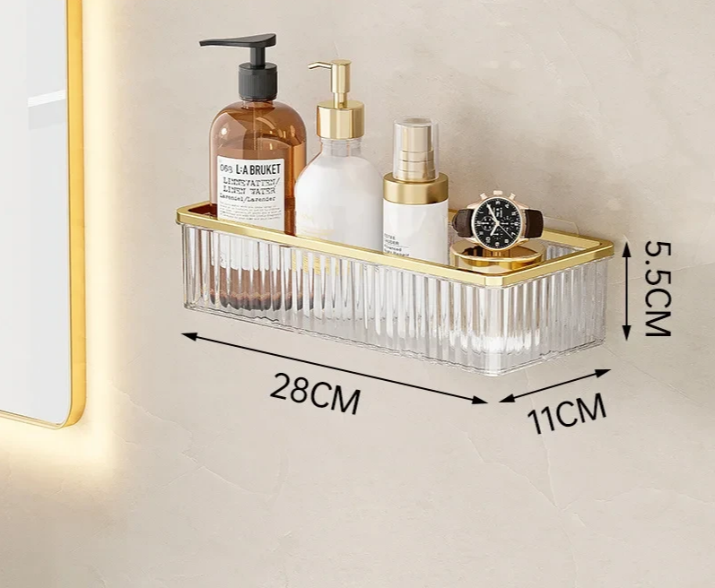 Drill-Free Clear Acrylic Corner Wall Shelf