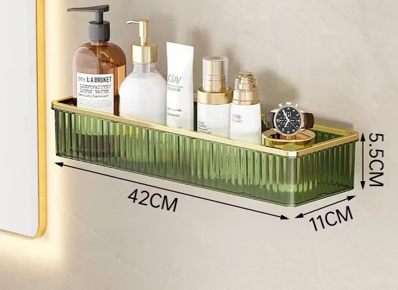 Drill-Free Clear Acrylic Corner Wall Shelf