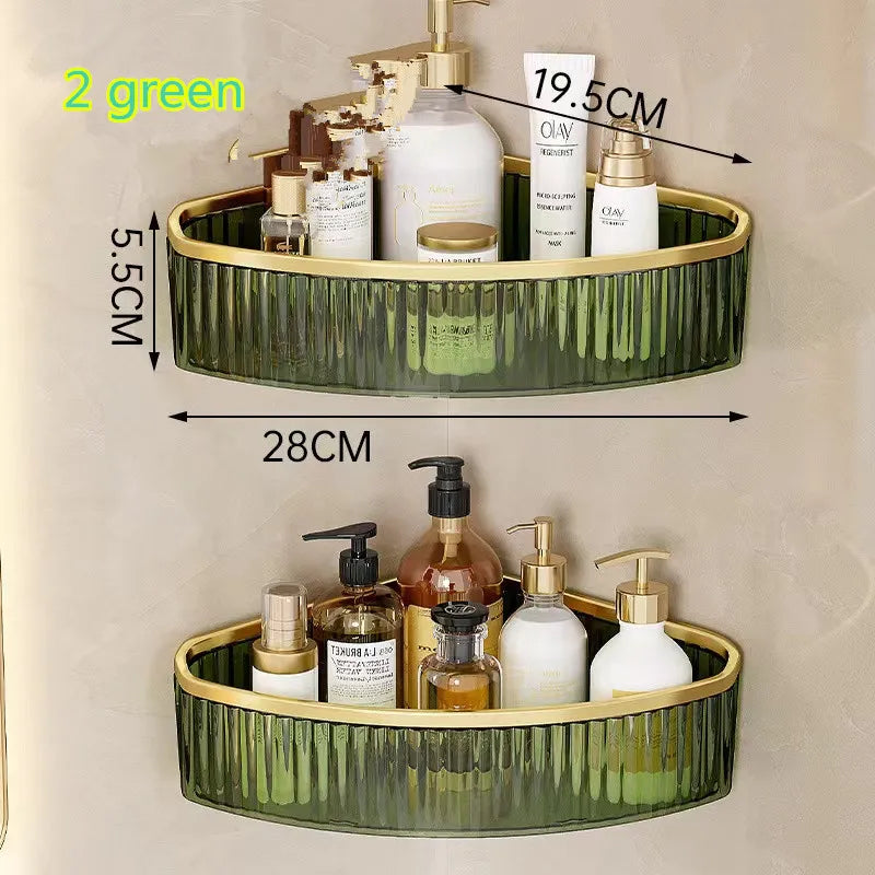 Drill-Free Clear Acrylic Corner Wall Shelf