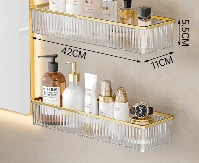 Drill-Free Clear Acrylic Corner Wall Shelf
