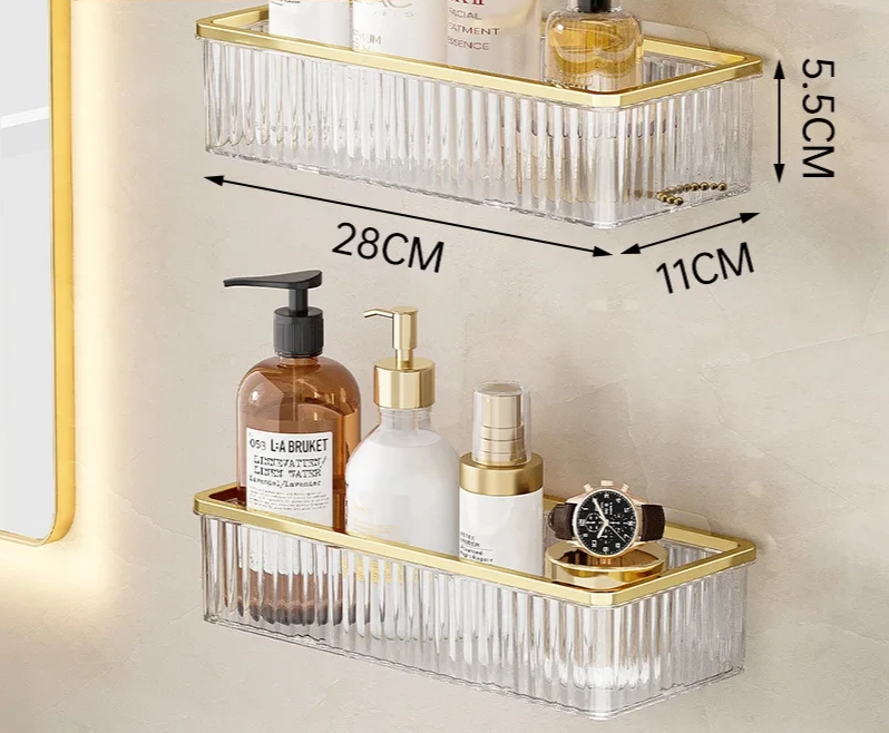 Drill-Free Clear Acrylic Corner Wall Shelf