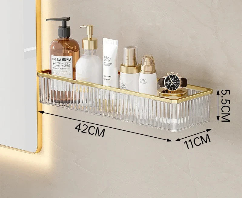 Drill-Free Clear Acrylic Corner Wall Shelf
