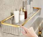 Drill-Free Clear Acrylic Corner Wall Shelf