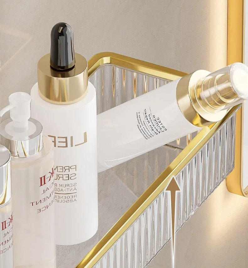 Drill-Free Clear Acrylic Corner Wall Shelf