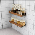Drill-Free Metal & Wood Kitchen Wall Shelf
